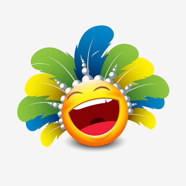 smiley laugh feathers icon 02