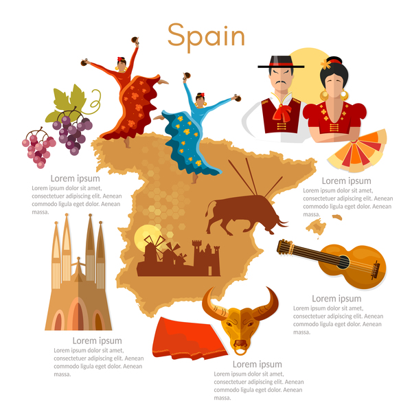 spain travel with culture design vector