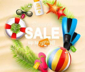 summer sale circle sand background vector