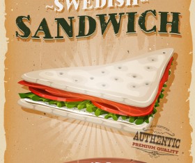 swedish sandwich poster and flyer retro vector