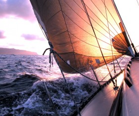 to sail through wind and waves Stock Photo