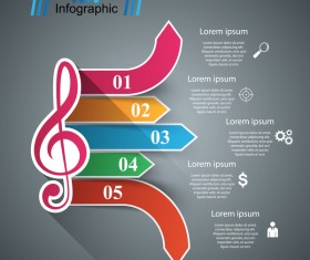 treble clef infographic vector