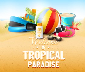 tropical paradise sand new vector background