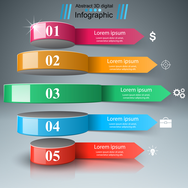 whirligig 3d arrows infographic vector