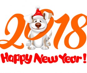 2018 happy year of dog vector material 01