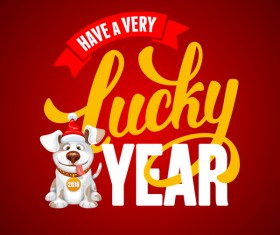 2018 happy year of dog vector material 07