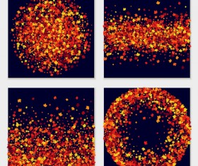 4 Kind autumn leaves vectors background