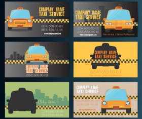 6 Kind taxi business card vector template
