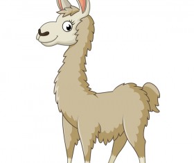 Alpaca cute cartoon vector