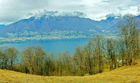 Alps under blue sky Stock Photo