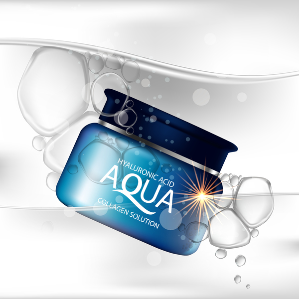 Aqua cosmetic advertising poster template vector 04