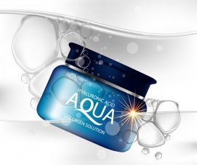 Aqua cosmetic advertising poster vector material 01