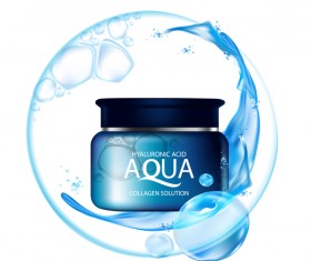 Aqua cosmetic advertising poster vector material 03