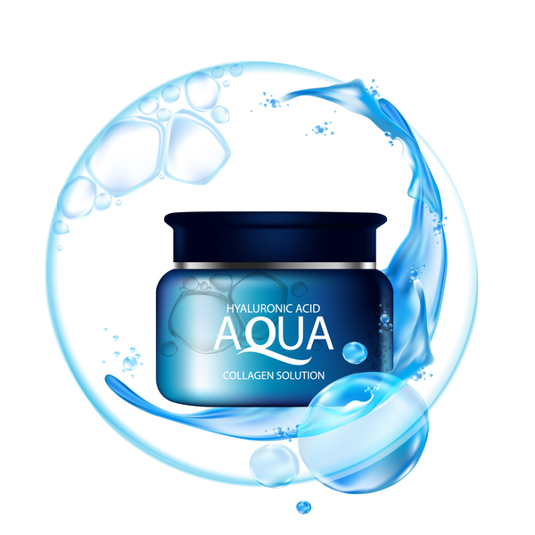 Aqua cosmetic advertising poster vector material 03