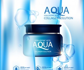 Aqua cosmetic advertising poster vector material 04