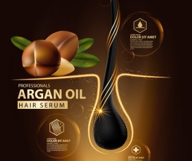 Argan oil hair serum poster vector 03