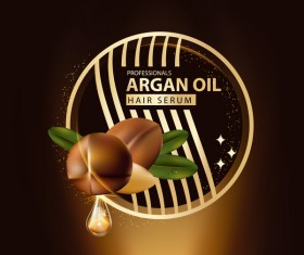 Argan oil hair serum poster vector 04