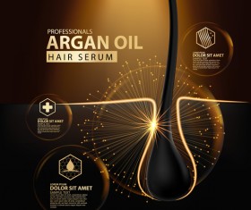 Argan oil hair serum poster vector 05