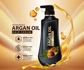 Argan oil hair serum poster vector 08