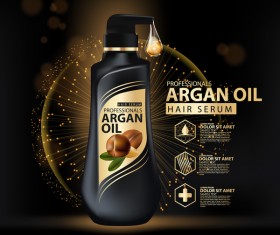 Argan oil hair serum poster vector 10