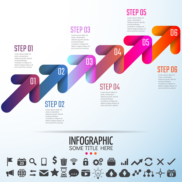 Arrow with number information design vector
