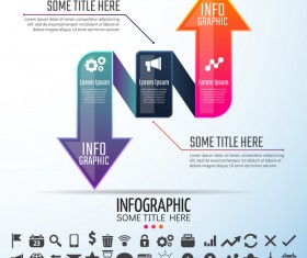 Arrow with ribbon infographic template vector 01