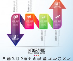 Arrow with ribbon infographic template vector 02