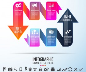 Arrow with ribbon infographic template vector 04