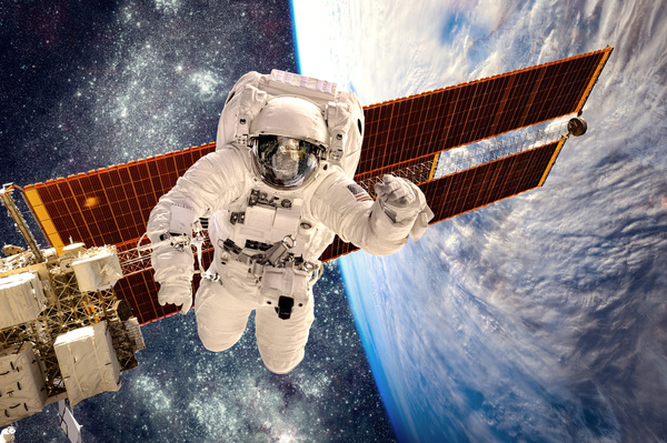 Astronauts spacewalk Stock Photo 01