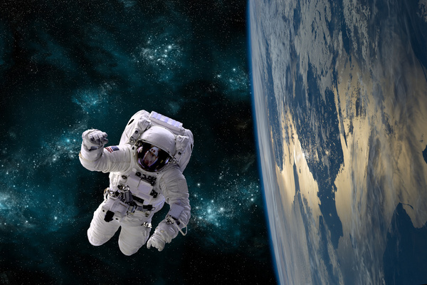Astronauts spacewalk Stock Photo 02