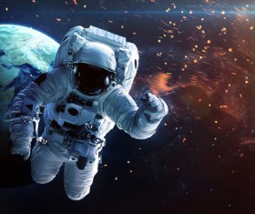 Astronauts spacewalk Stock Photo 04