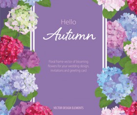 Autumn flower cards template vector 01