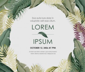 Autumn invitation card template with flower vector 03