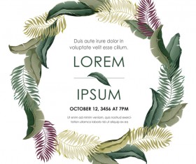 Autumn invitation card template with flower vector 09