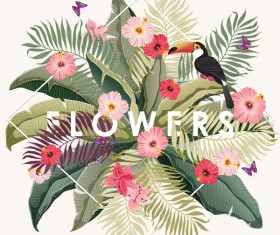 Autumn invitation card template with flower vector 11