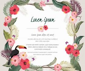 Autumn invitation card template with flower vector 12