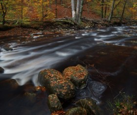 Autumn scenery of the river Stock Photo