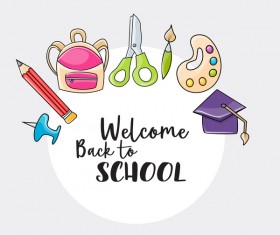 Back to school circle background vector