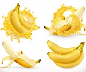 Banana juice and splash vector