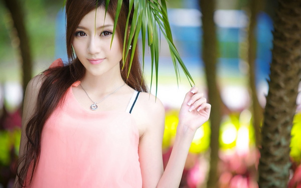 Beautiful pure oriental lovely girl Stock Photo