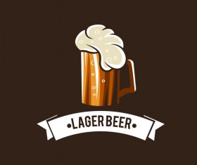 Beer emblem retro design vector material 01