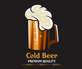 Beer emblem retro design vector material 03