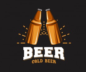 Beer emblem retro design vector material 05