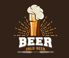Beer emblem retro design vector material 06