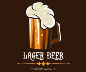 Beer emblem retro design vector material 07