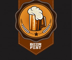Beer emblem retro design vector material 10