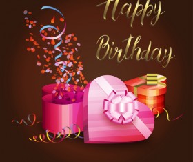 Birthday gift box illustration vector