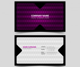 Black with purple business card remplate vector 02