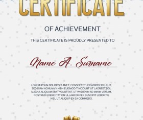 Blue pixelated certificate template vector material 01