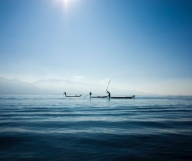 Boats on the surface of the water Stock Photo